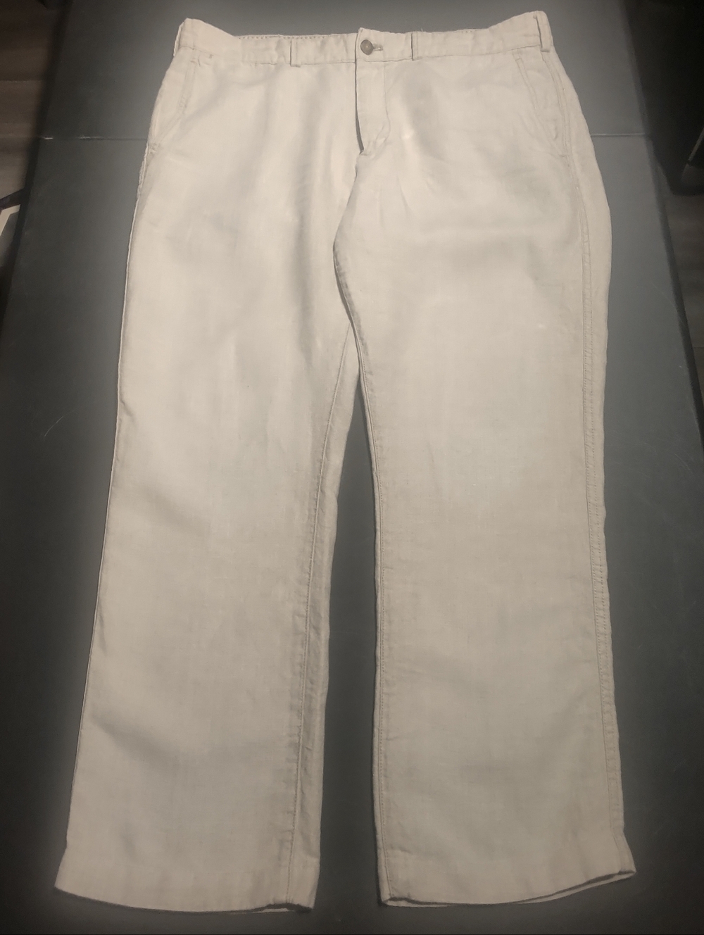 Black & Brown Linen Pants - Beige - Men's 38x29